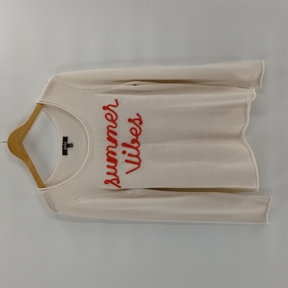 Marled Reunited Clothing sweater  cream "Summer Vibes" long sleeve size XL - Picture 1 of 6